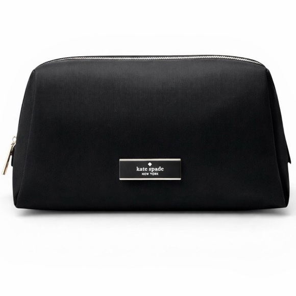 kate spade Handbags - Kate Spade Black Nylon Cosmetic Bag Travel Makeup Pouch Organizer Designer Style